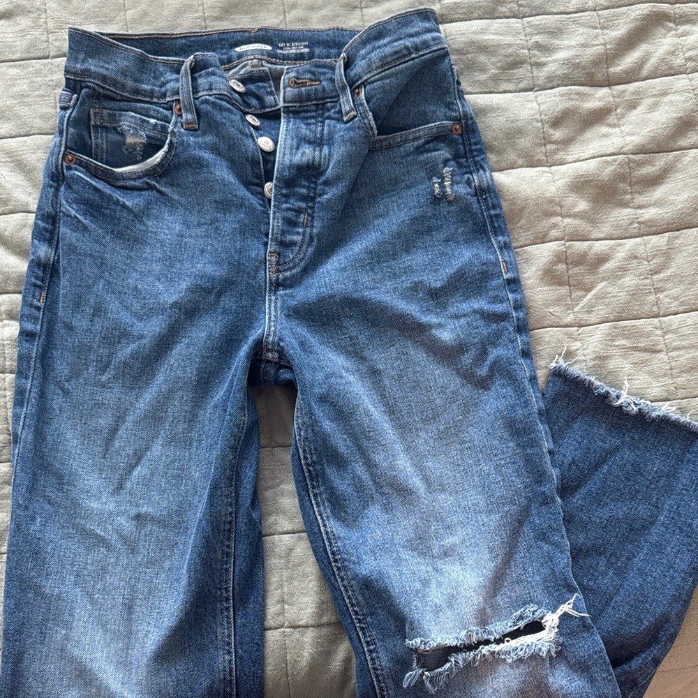 Old Navy Distressed Blue Boyfriend Jeans